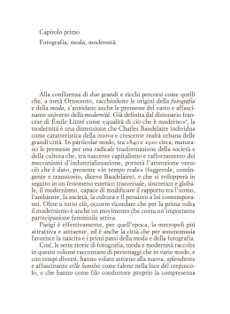 Capitolo primo Fotografia, moda, modernit&agrave; Alla confluenza di due