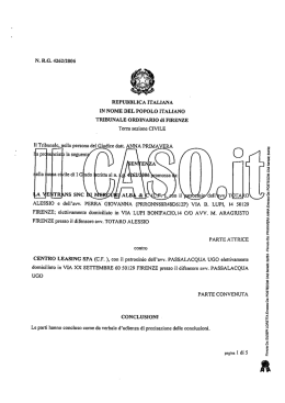 TRIBUNALE ORDINARIO di FIRENZE