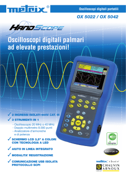 Oscilloscopi digitali palmari ad elevate prestazioni!