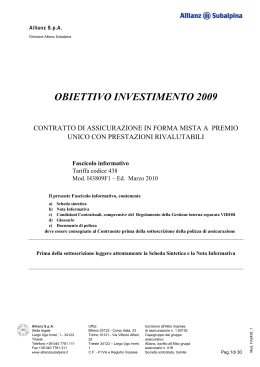 obiettivo investimento 2009