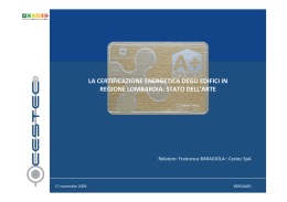 la certificazione energetica degli edifici in regione lombardia