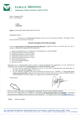 convocazione assemblea ordinaria soci fimaa