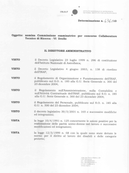 nominata commissione per concorso n. 1 posto di collaboratore