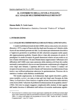 il contributo della scuola italiana all`analisi multidimensionale dei dati