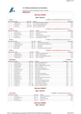 XXVII Meeting Internazionale Arcobaleno - 1 luglio 2015