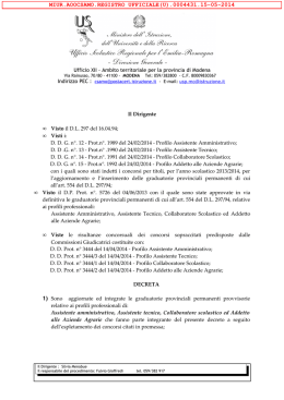 Decreto pubblicazione graduatorie provvisorie a.s. 2014