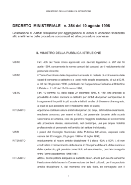 D.M. 10 agosto 1998 n. 354 - Universit&agrave; degli Studi di Bologna