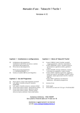 Tabacchi ? Facile - Clicca qui per entrare nel portale delle Ricevitorie