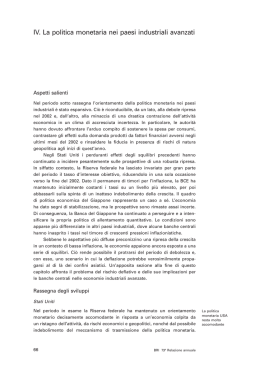 La politica monetaria nei paesi industriali avanzati