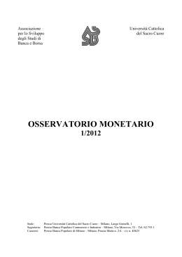 Osservatorio Monetario 1/2012 - Centri di Ricerca