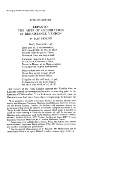 lepanto: the arts of celebration in renaissance