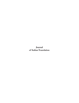 Journal of Italian Translation - Napoli Popular Culture Bibliography