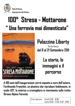 100° Stresa - Mottarone - Ufficio turistico "Città di Stresa"