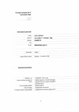 Formato europeo per il curriculum vitae I