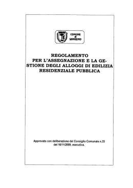 Assegnazione e gestione alloggi edilizia resid. pubblica
