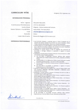 curriculum vitae - Comune di Arzignano - Servizi on-line