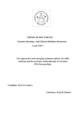 THESIS OF DOCTORATE (Genetic Oncology and Clinical