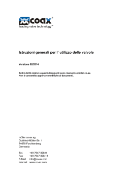 Istruzioni generali per l` utilizzo delle valvole - m&uuml;ller co