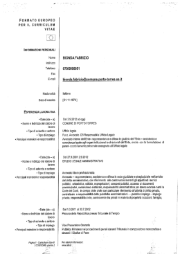 curriculum - Comune di Porto Torres