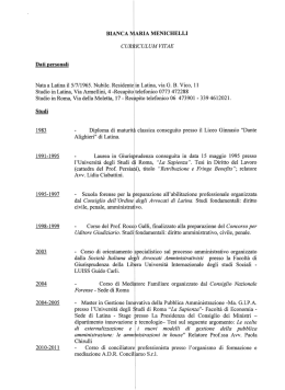 Curriculum - Camera di Commercio di Latina