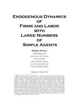 Endogenous Dynamics of Firms and Labor with Large Numbers of