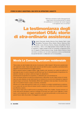 La testimonianza degli operatori OSA: storie di stra