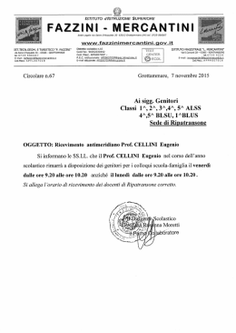 Circolare n.67 - IIS Fazzini