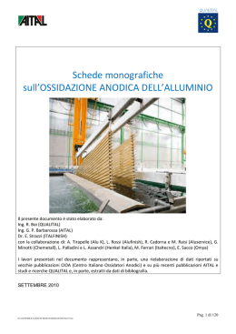 Schede monografiche sull`OSSIDAZIONE ANODICA DELL