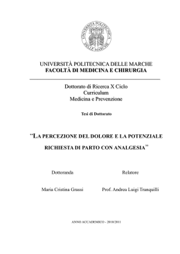 UNIVERSIT&Agrave; POLITECNICA DELLE MARCHE FACOLT&Agrave; DI