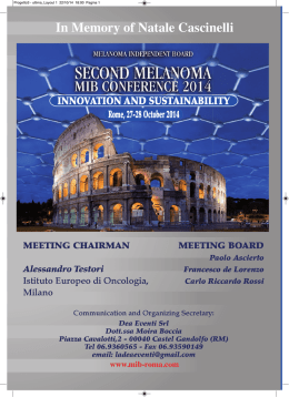 Preliminary Program - third melanoma mib conference