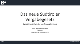 Das neue S&uuml;dtiroler Vergabegesetz