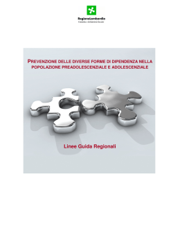 Linee guida per la prevenzione delle diverse forme di dipendenza