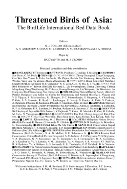 Detailed species accounts from the Threatened birds of Asia
