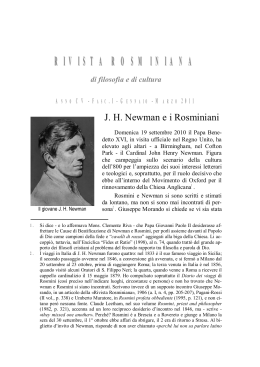 J. H. Newman e i Rosminiani