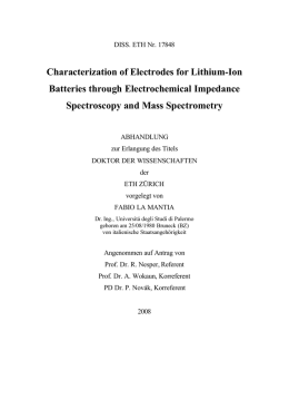 Characterization of Electrodes for Lithium-Ion - ETH E