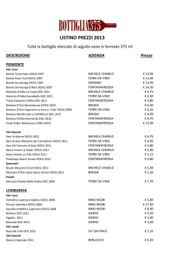 LISTINO PREZZI 2013