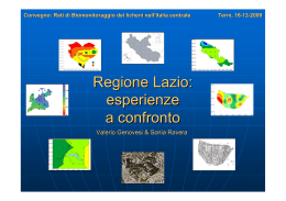 Regione Lazio: esperienze a confronto
