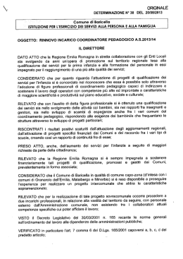 Rinnovo incarico coordinatore pedagogico 2013/2014