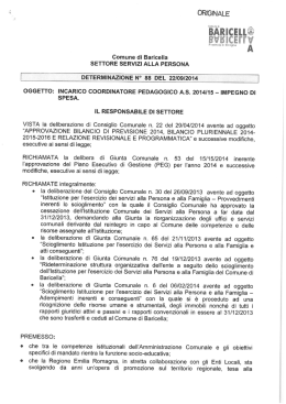Incarico coordinatore pedagogico anno