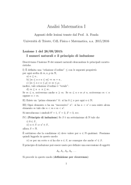Analisi Matematica I - Università di Trieste