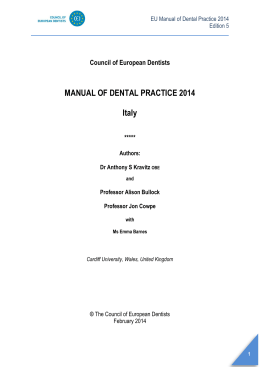 MANUAL OF DENTAL PRACTICE 2014 Italy