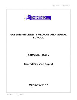 SASSARI UNIVERSITY MEDICAL AND DENTAL SCHOOL