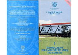 1° Servizio di Anestesia di Anestesia e Rianimazione Informazioni