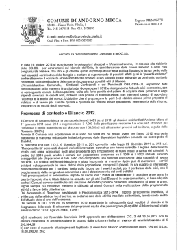 COMUNE DI ANDORNO MICCA Regione PIEMONTE