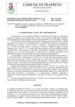 liquidazione sentenza n. 874-2009