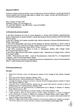 Renato D`AMICO Professore ordinario di Scienza Politica presso il
