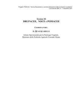 Sessione III: Drupacee - Agraria