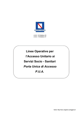 Linee Operative per l`Accesso Unitario ai Servizi Socio