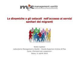 Le dinamiche e gli ostacoli nell`accesso ai servizi sanitari dei migranti