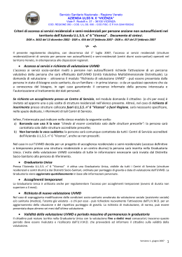 Criteri di accesso ai servizi residenziali e semi